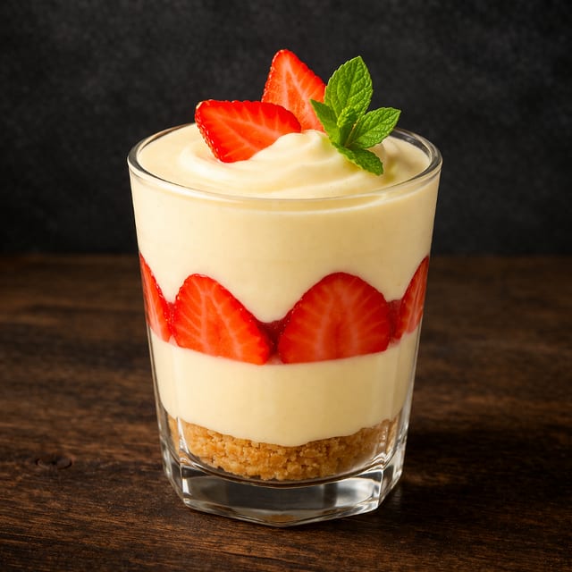 Strawberry Sunburst Pudding.