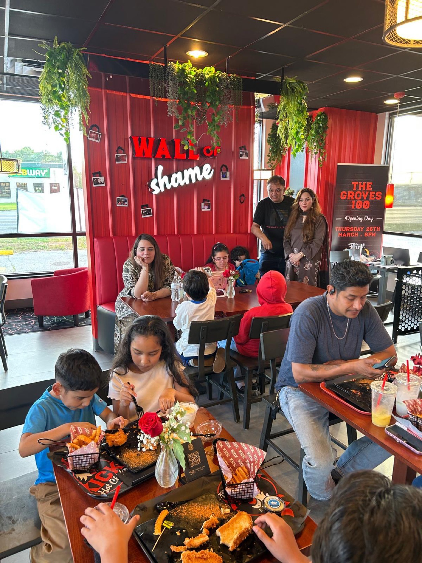 Guests digging in at the Groves location